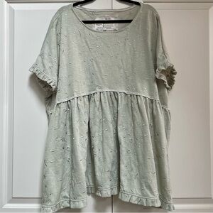 Farmhouse Frocks Amish Made Cotton Embroidered Oversized Dress Top Handmade